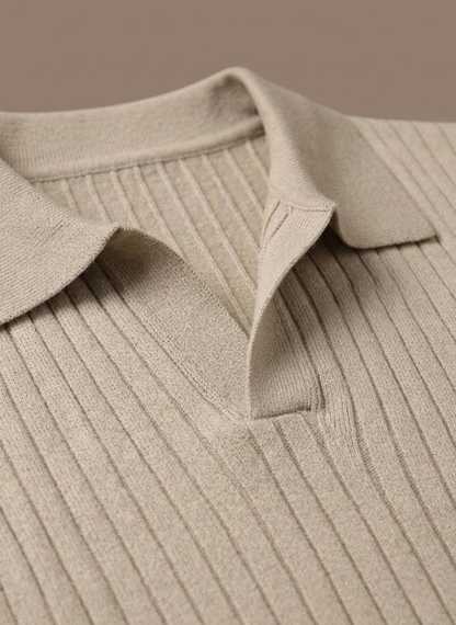 Leichtes Herren-Poloshirt aus Rippstrick