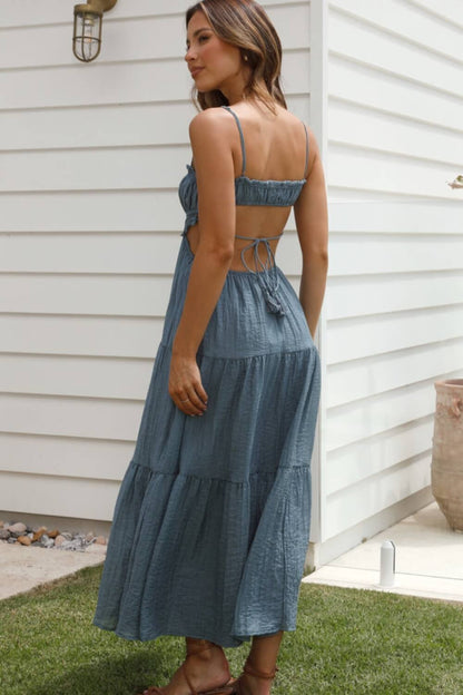 Midi-Kleid für Damen aus Chiffon-Baumwollmischung
