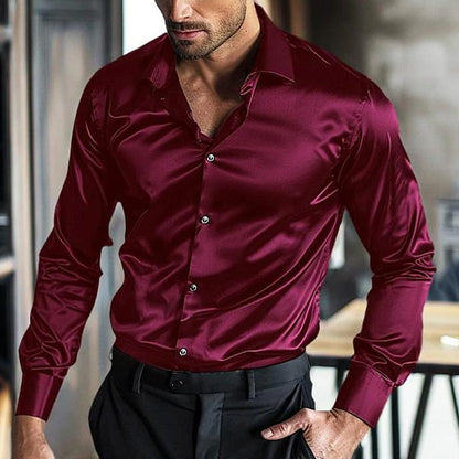 Herren Satinhemd mit Glanzfinish