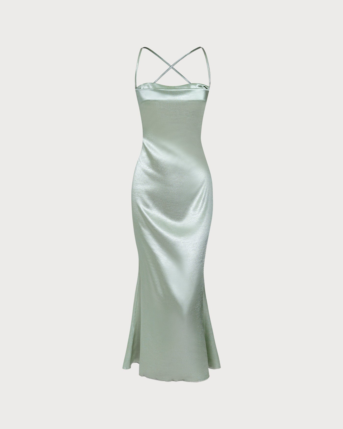 Polyester-Unterkleid A-Linien Maxikleid Grün