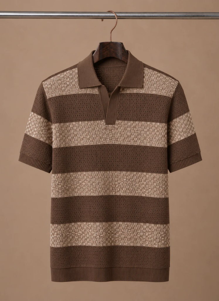 Herren Poloshirt aus Baumwolle mit Streifen, Regular Fit