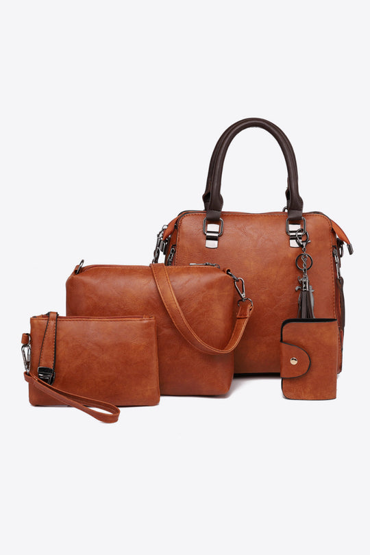 Elegantes 4-teiliges Handtaschen Set aus Kunstleder für Damen