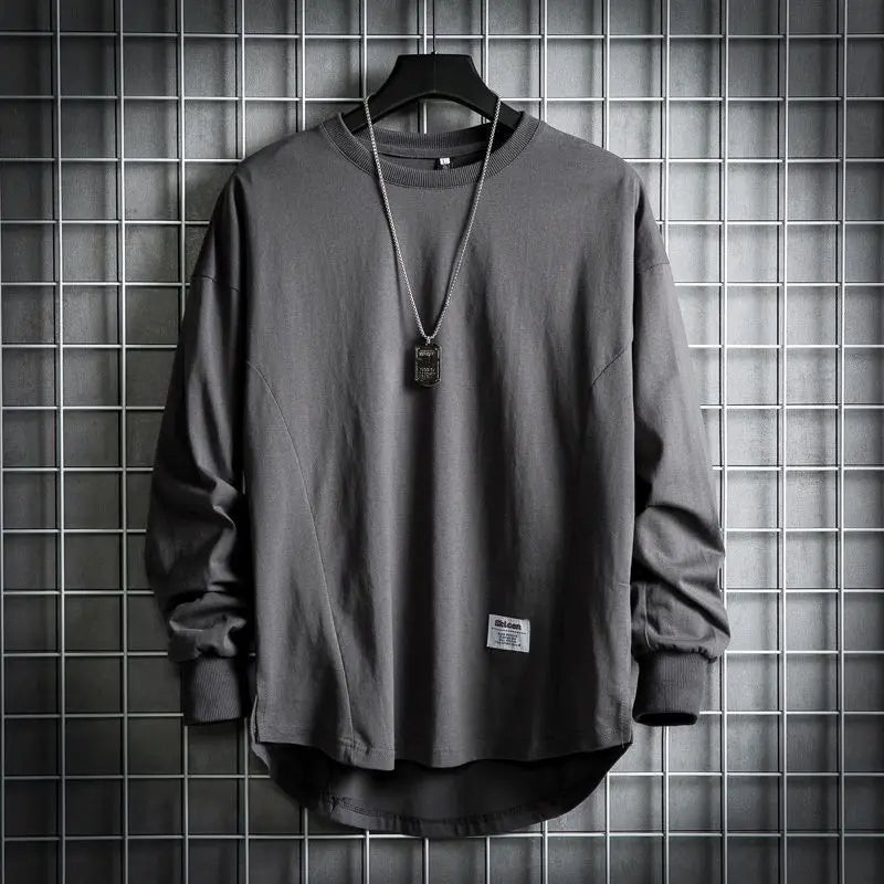 Herren Pullover Mit Drop Hem Und Rundhals