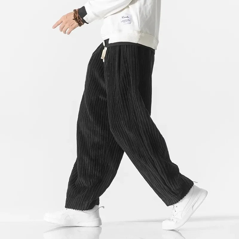 Herren Cordhose Mit Weitem Bein Und Kordelzug