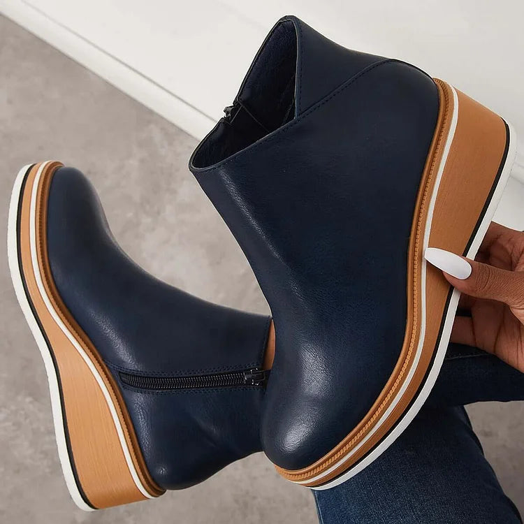 Damen Stiefel Mit Seitlichem Reißverschluss Und Klassischem Design