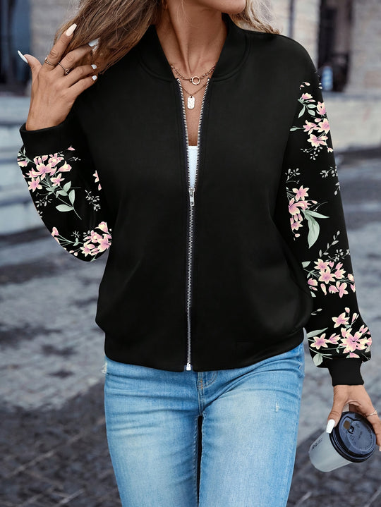 Elegante Langarmjacke mit Baseballkragen für Damen