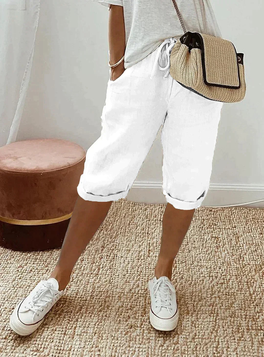 Elegante Damen Leinen Sommerhose