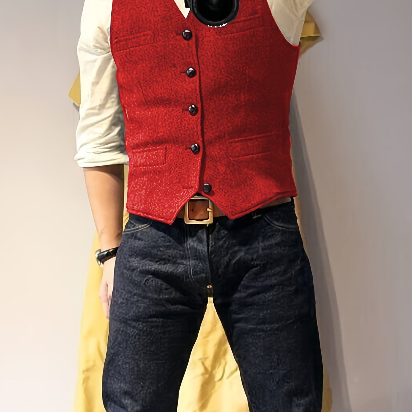 Vintage Tweed Weste im Western-Stil für Herren