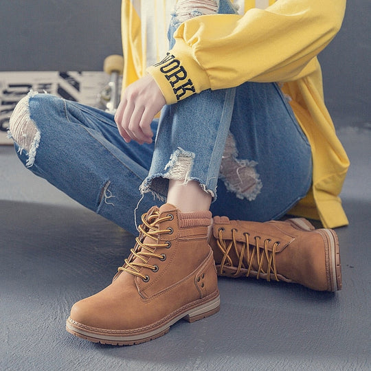 Damen Stiefel Mit Sneaker Design Und Plüschfutter