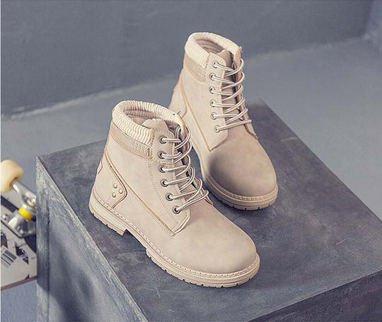 Damen Stiefel Mit Sneaker Design Und Plüschfutter