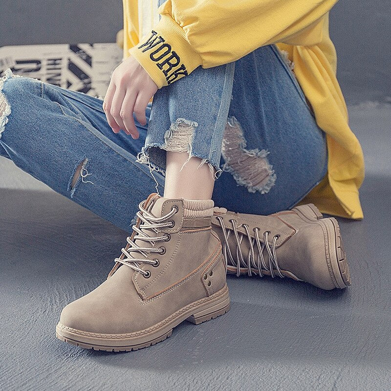 Damen Stiefel Mit Sneaker Design Und Plüschfutter