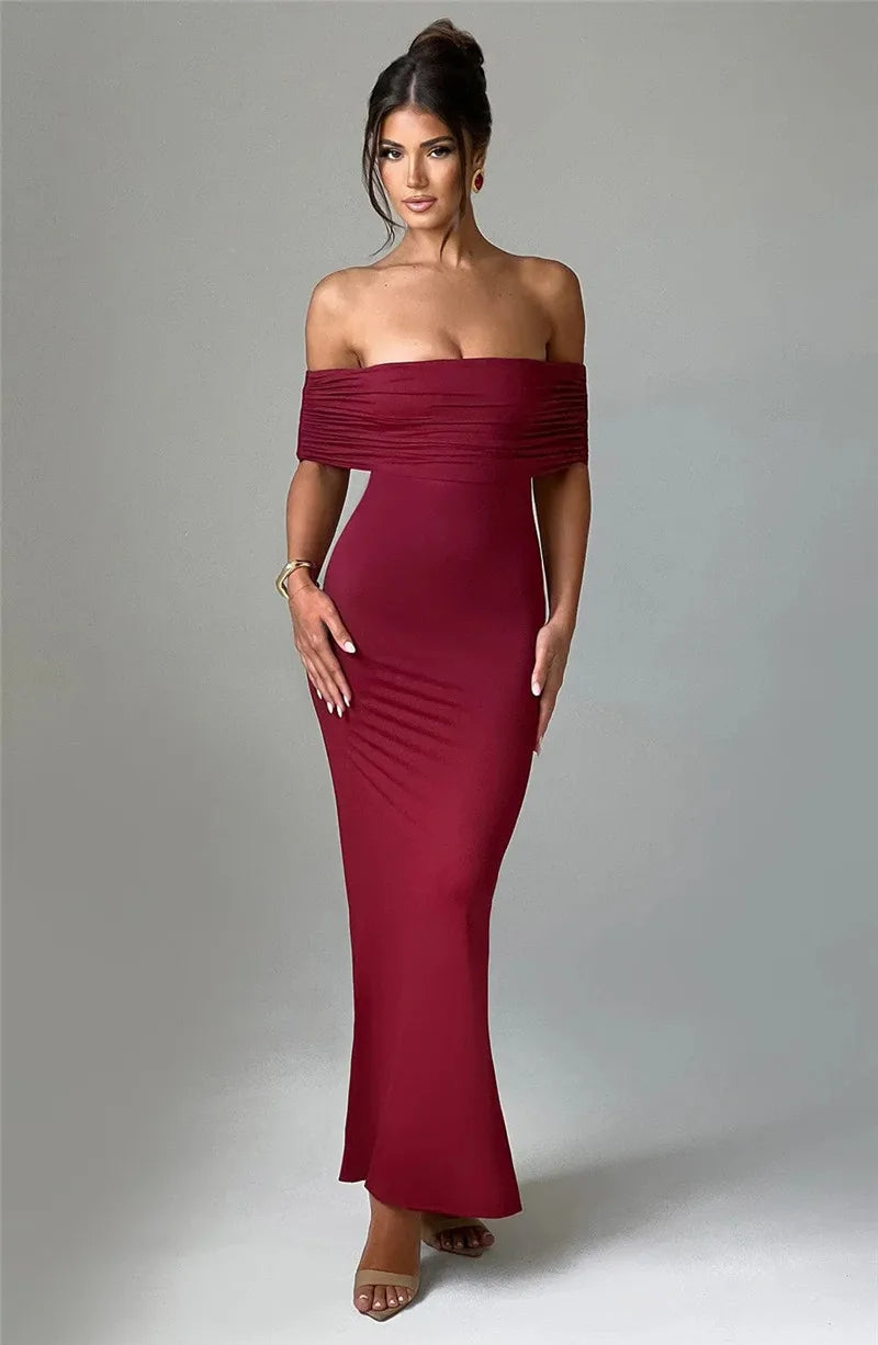 Trägerloses, rückenfreies, sexy Maxikleid