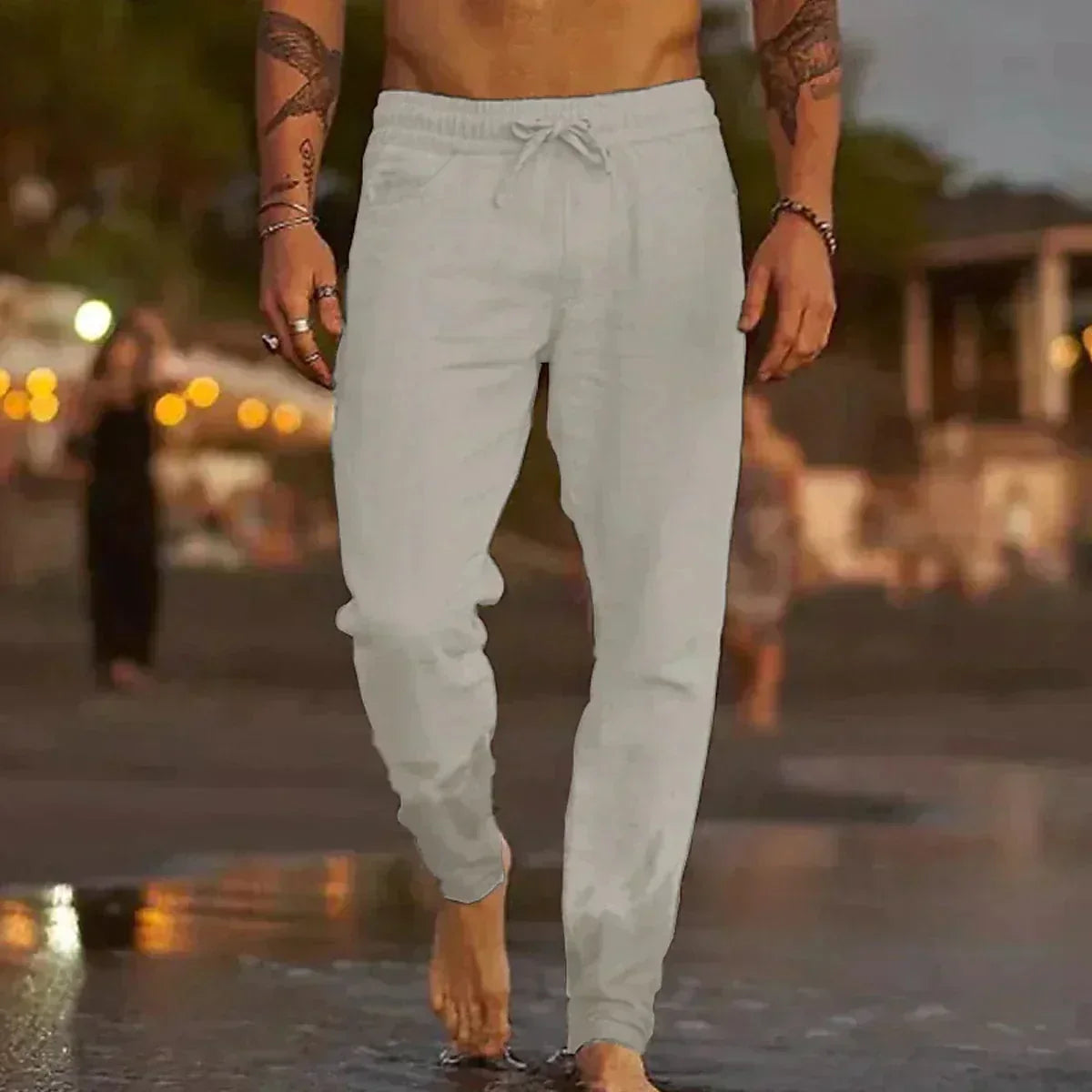 Herren Leichte Leinenhose Sommerhose