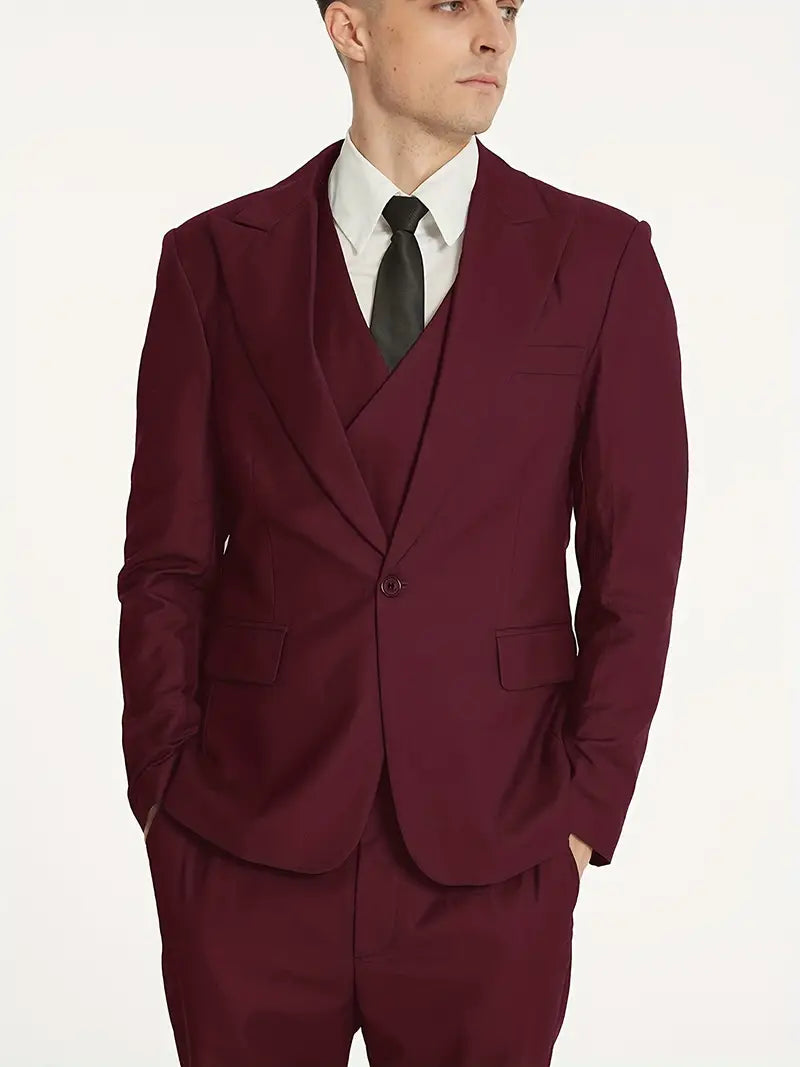 Herren Anzug Dreiteilig Mit Blazer Weste Und Hose