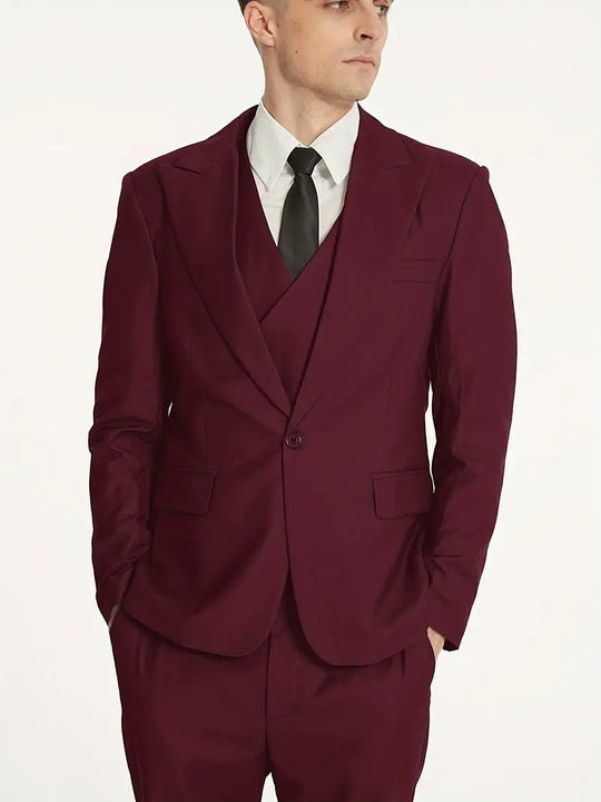 Herren Anzug Dreiteilig Mit Blazer Weste Und Hose