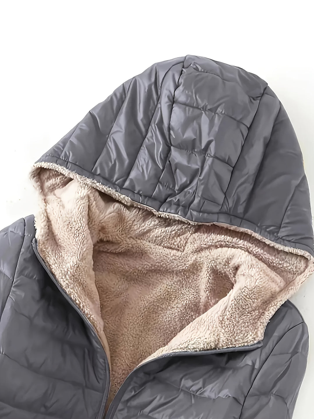 Steppjacke mit Kapuze und Reißverschluss für Damen