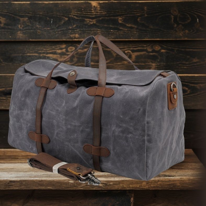 Vintage Reisetasche aus Canvas und Leder für Herren