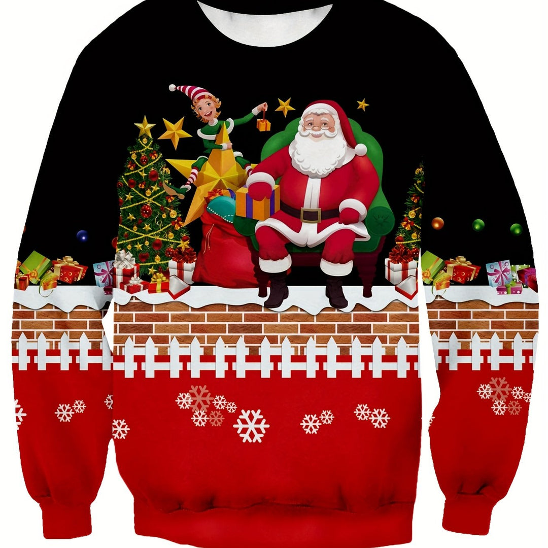 Weihnachtspullover mit Santa-Motiv für Herren