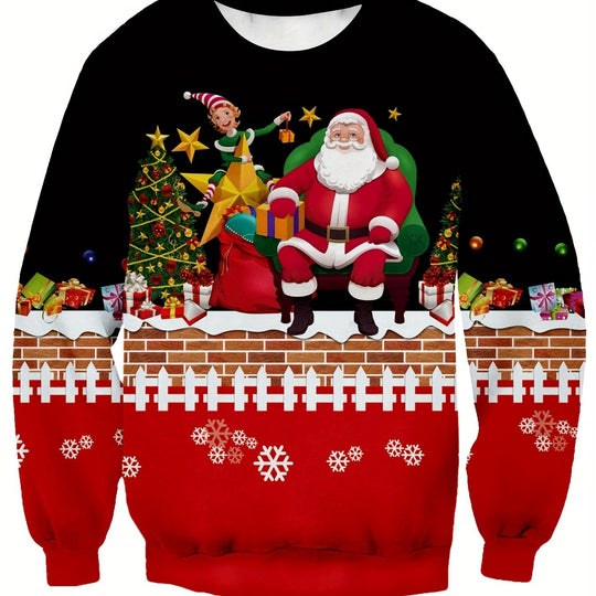 Weihnachtspullover mit Santa-Motiv für Herren