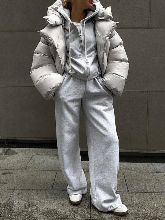 Damen Winter Steppjacke Mit Kapuze Im Lockeren Schnitt