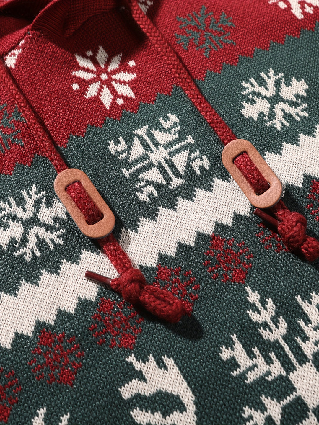 Weihnachtspullover mit Kapuze und Rentiermuster für Herren