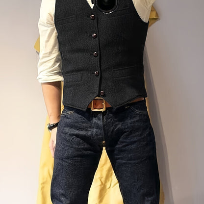 Vintage Tweed Weste im Western-Stil für Herren