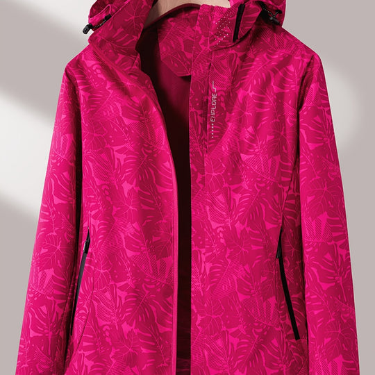 Camouflage Outdoorjacke mit abnehmbarer Kapuze für Damen
