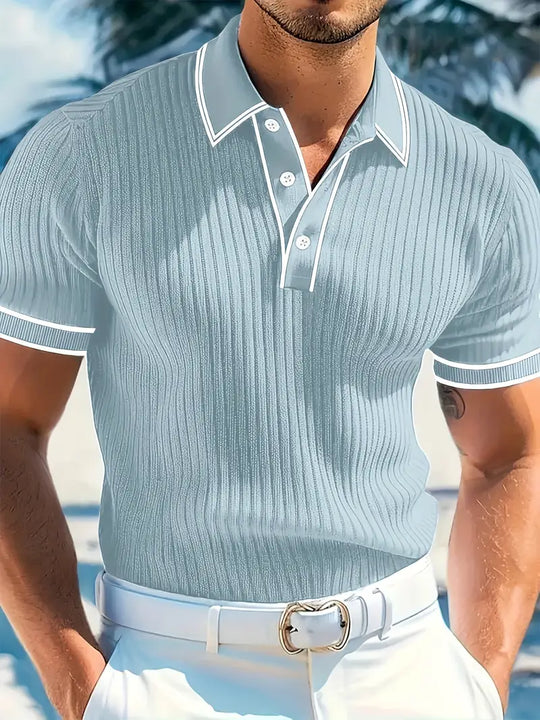 Herren Polohemd Mit Struktur Und Klassischem Schnitt