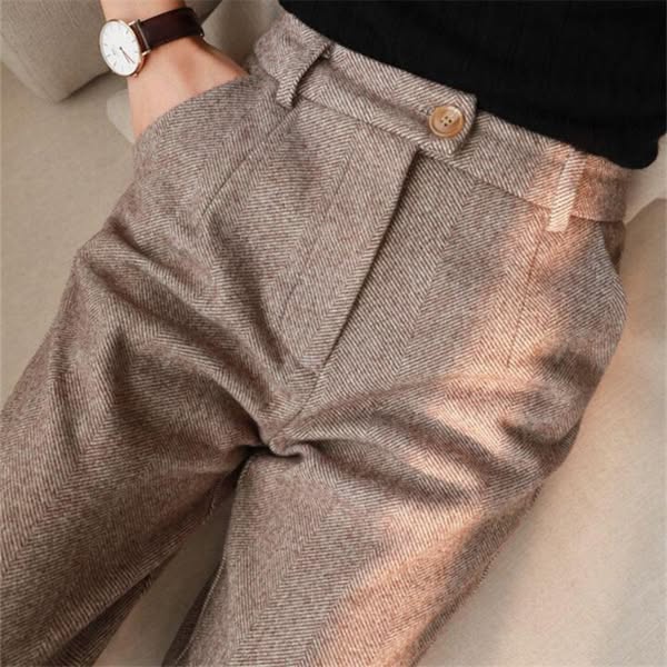 Herren Herringbone Stoffhose