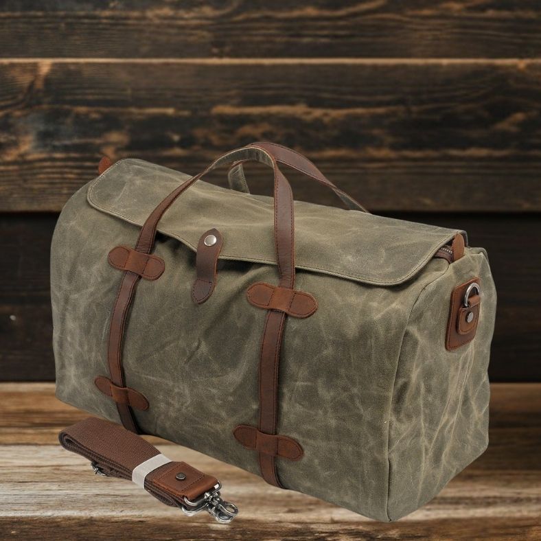 Vintage Reisetasche aus Canvas und Leder für Herren