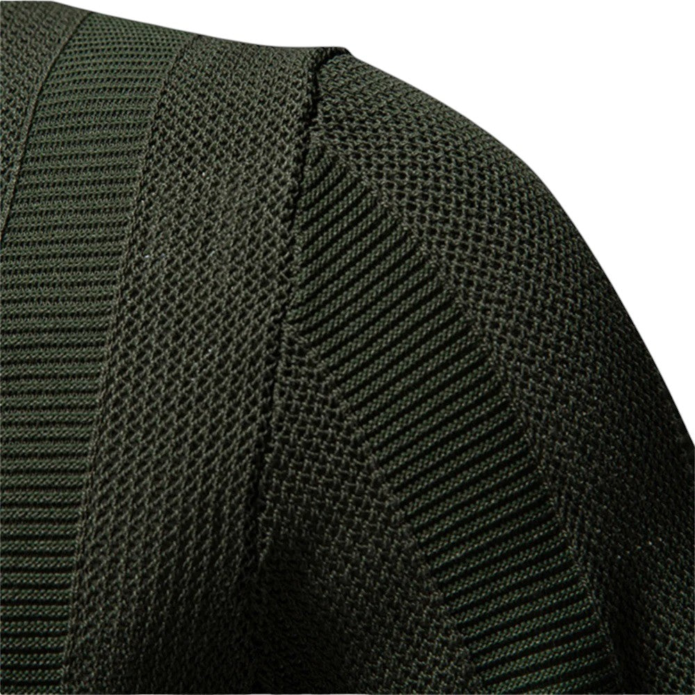 Herren Pullover-Poloshirt mit offenem Kragen und geripptem Saum