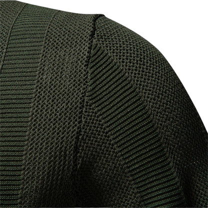 Herren Pullover-Poloshirt mit offenem Kragen und geripptem Saum
