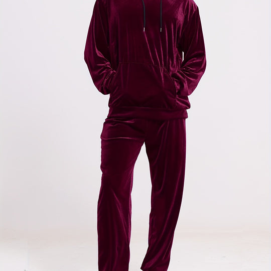 Zweiteiliges Kapuzenset mit Pullover und Hose für Herren