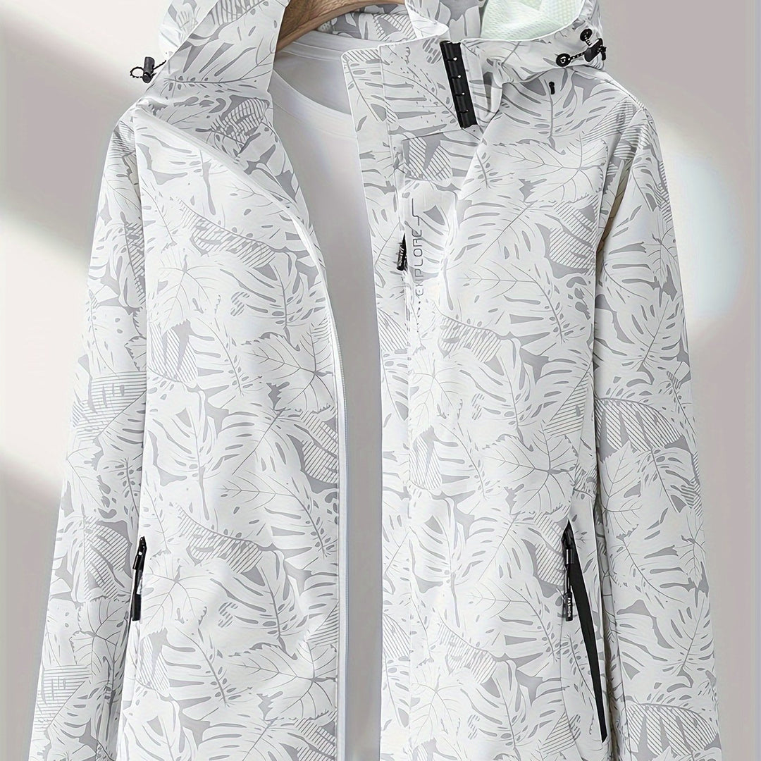 Camouflage Outdoorjacke mit abnehmbarer Kapuze für Damen