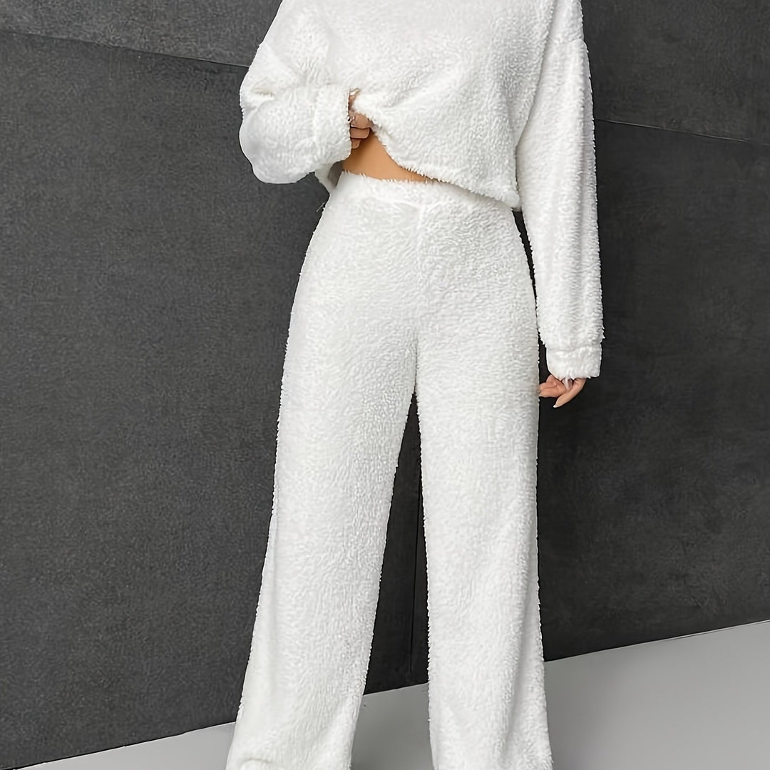 Zweiteiliges Set mit Pullover und weiter Hose für Damen