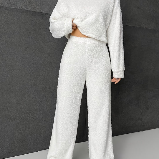 Zweiteiliges Set mit Pullover und weiter Hose für Damen