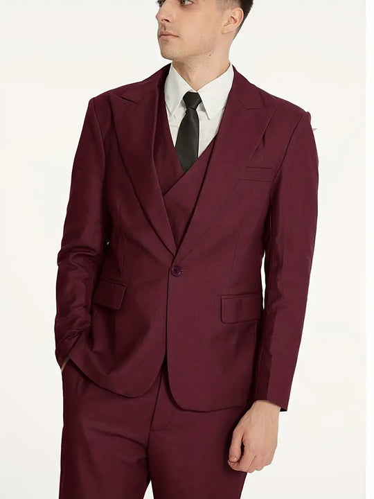Herren Anzug Dreiteilig Mit Blazer Weste Und Hose