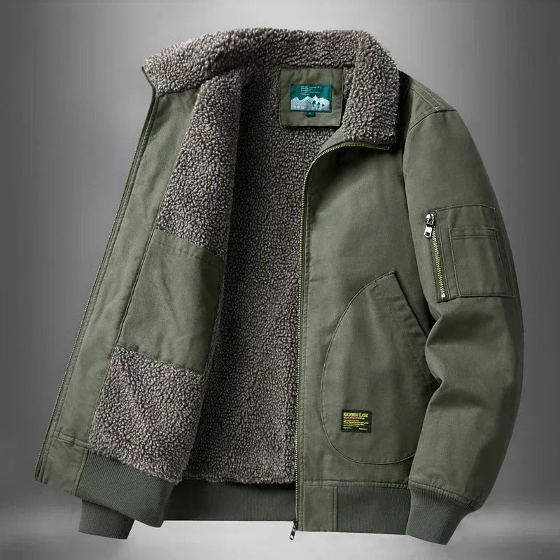 Herren Fliegerjacke Mit Sherpa Futter