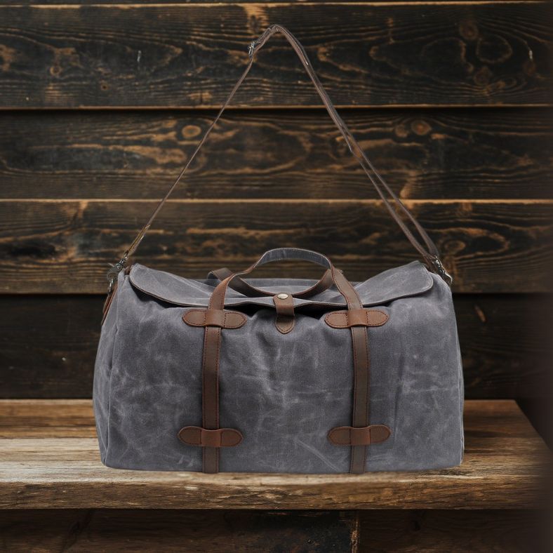 Vintage Reisetasche aus Canvas und Leder für Herren
