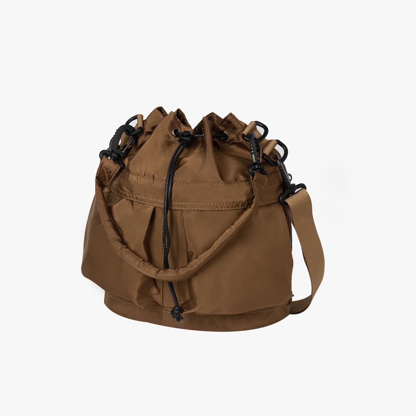Nylon Kordelzug-Beuteltasche mit abnehmbarem Griff und Schultergurt