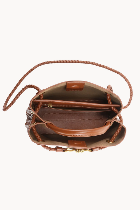 Livana Woven | Geflochtene Handtasche aus Kunstleder mit goldenen Details für Damen