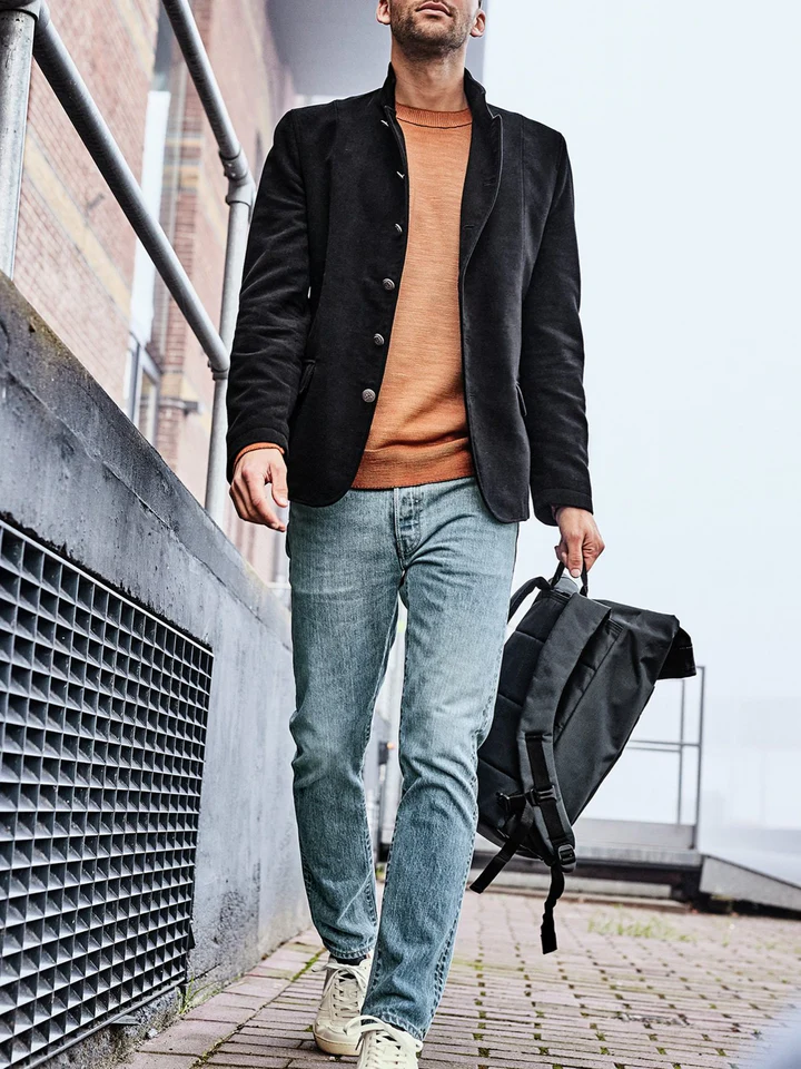 Herren Blazer Aus Samt Mit Modernem Schnitt