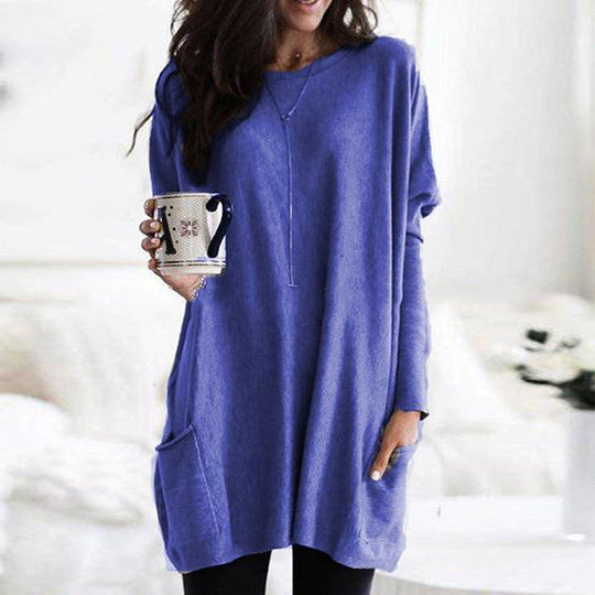 Damen Pullover Mit Taschen Und Langarm