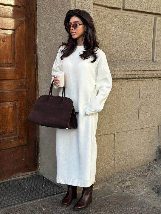Damen Strick Set Zweiteilig Mit Minimalistischem Design