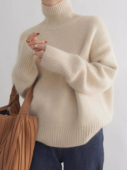 Eleganter Damen-Pullover aus Kaschmir mit Rollkragen
