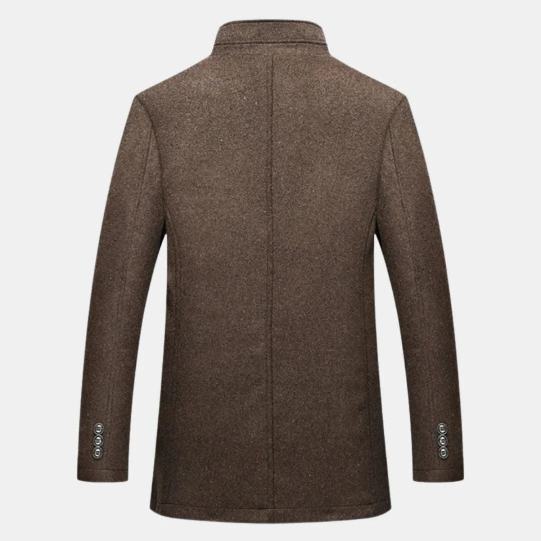 Herren Wollmantel Mit Klassischem Winter Design