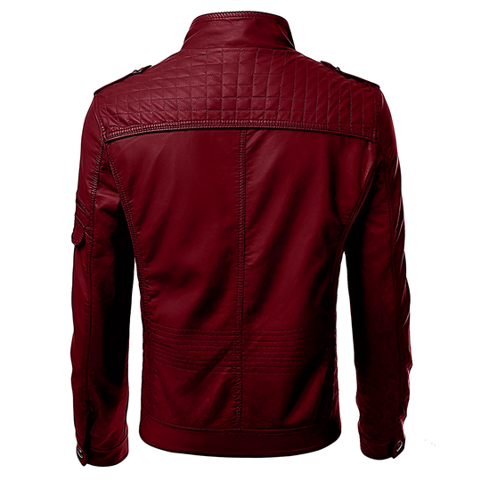 Herren Motorrad Lederjacke Mit Robustem Design