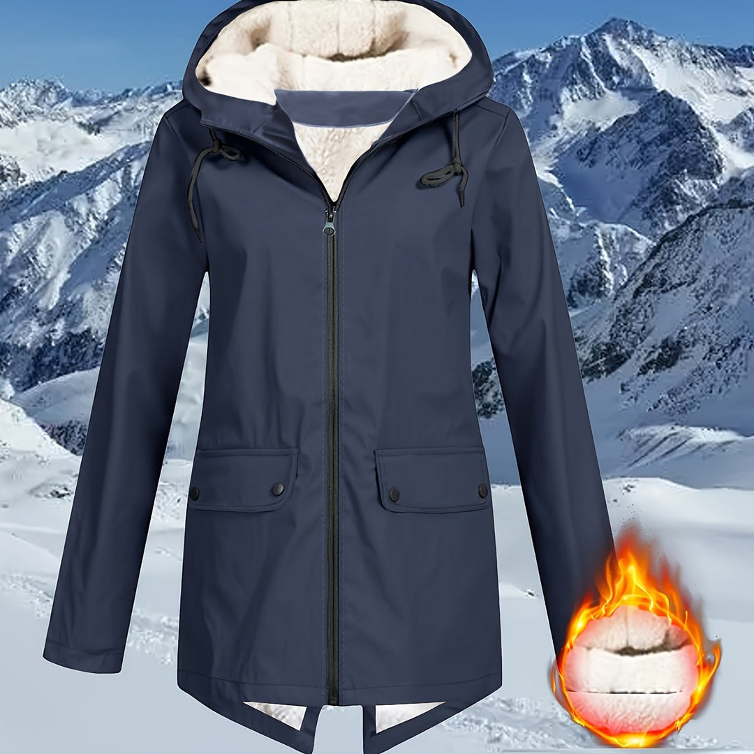Windbreaker Jacke mit Kapuze und Reißverschluss für Damen