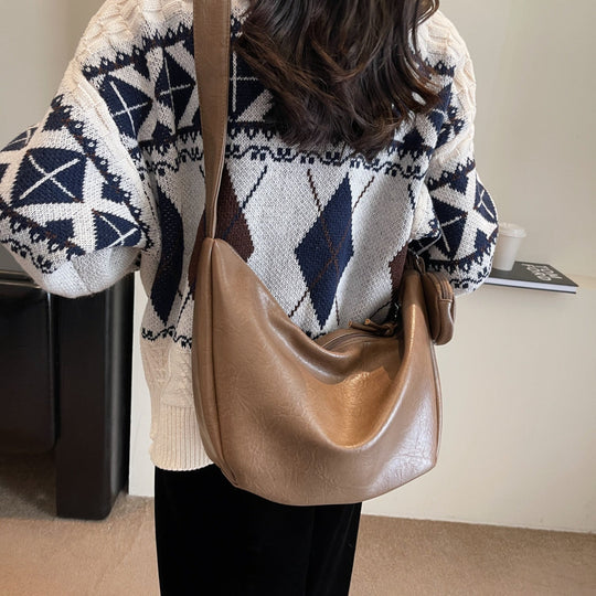 Trendige runde Schultertasche mit Minibörse für Damen
