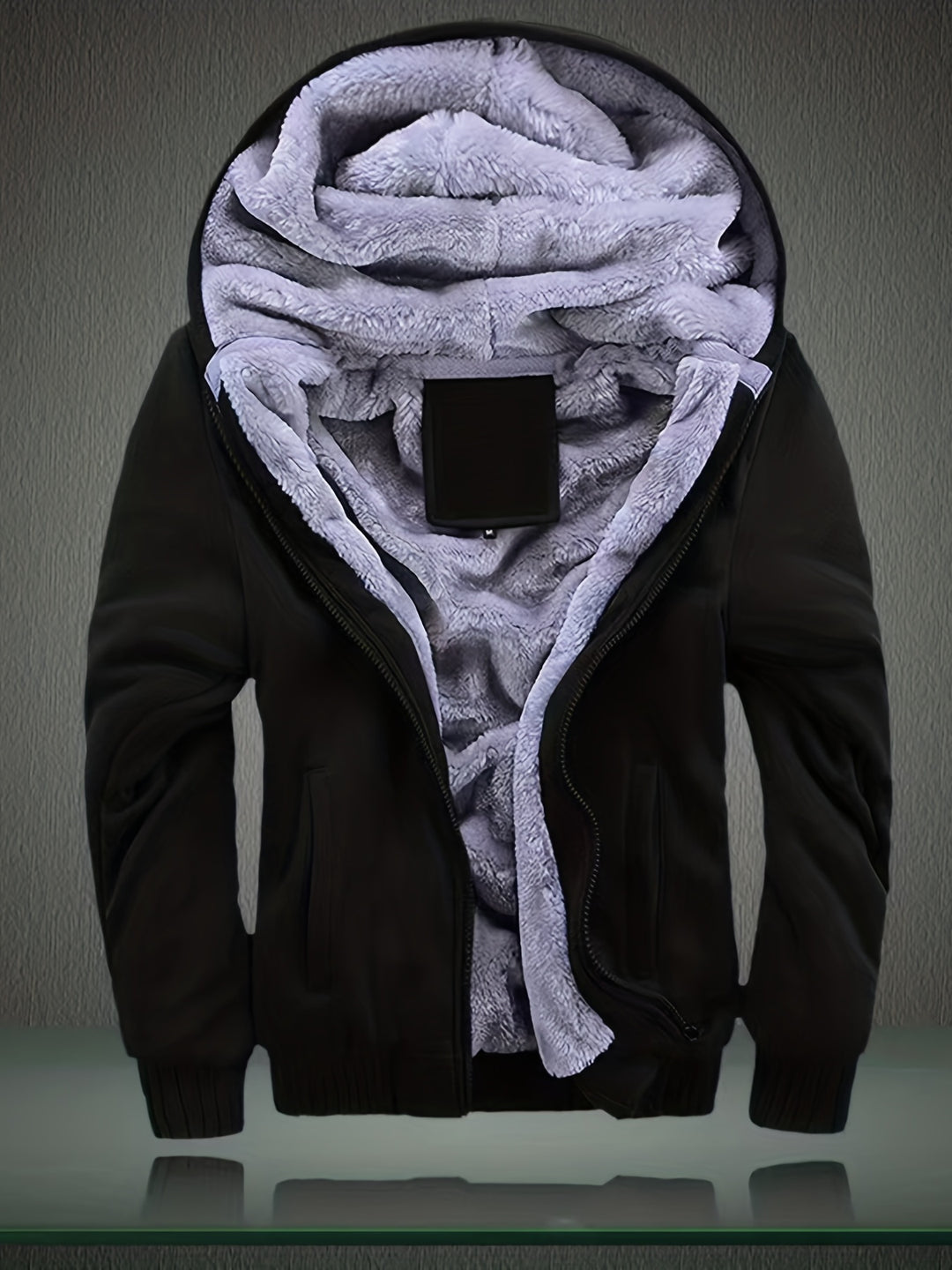Warmer Sherpa-Hoodie mit Reißverschluss für Herren